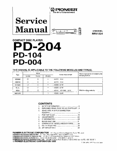 pioneer pd 104 compac disc player